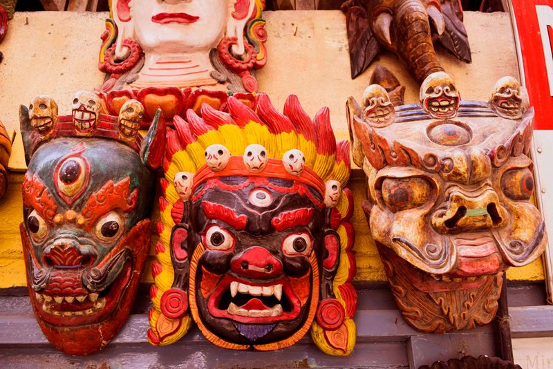 Bhairab mask for Bhairab Dance in Nepal