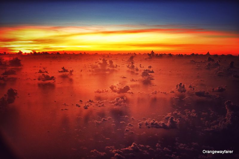 Sunrise on clouds