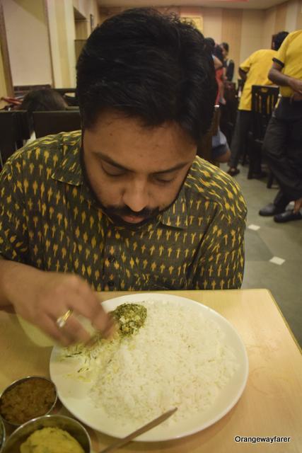 Rice and Bharta at the Kasturi restaurant Kolkata