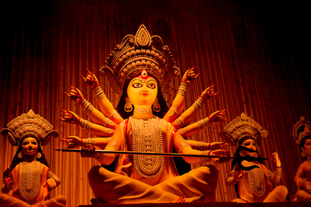 Maa durga idol: theme puja in behala