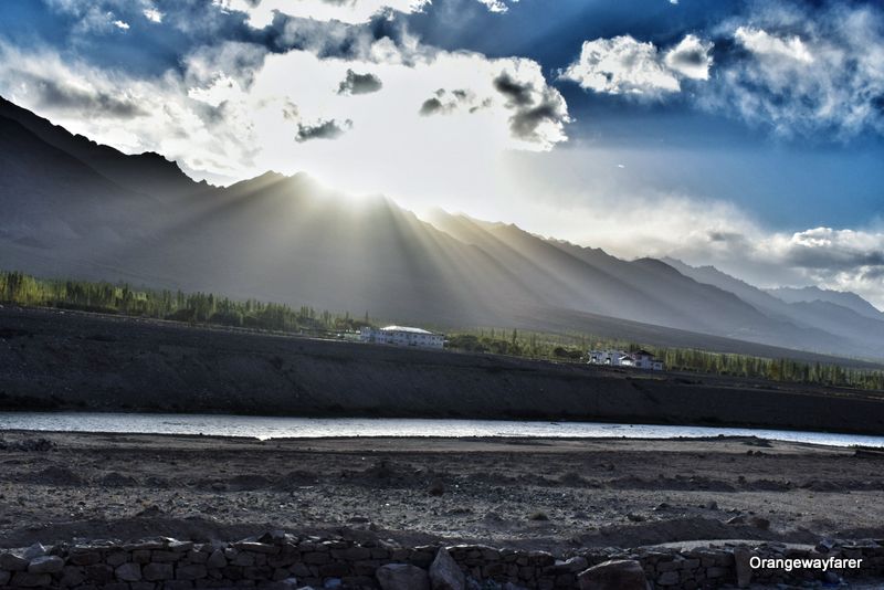 Sunset on Indus river Ladakh