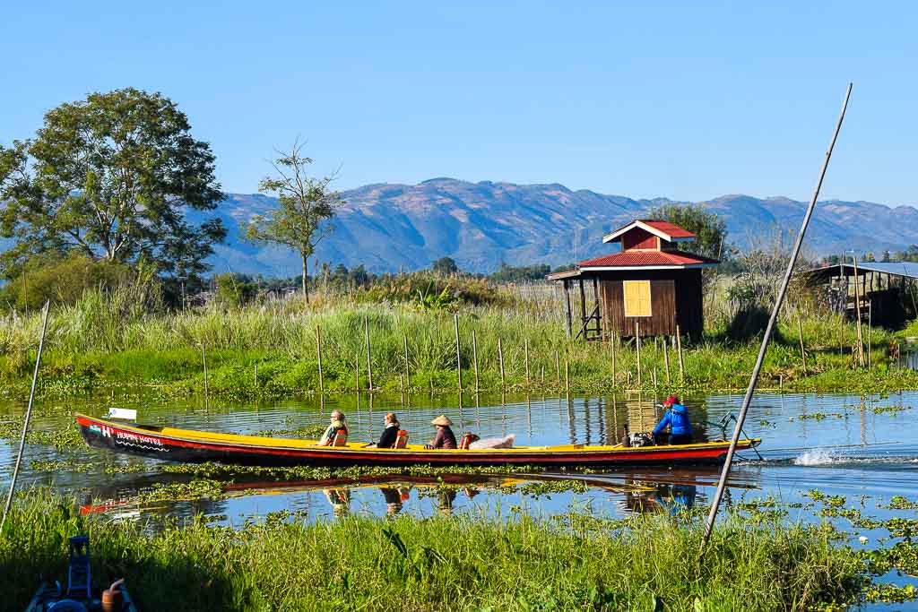 Traveling in Myanmar. Boating at Inle lake