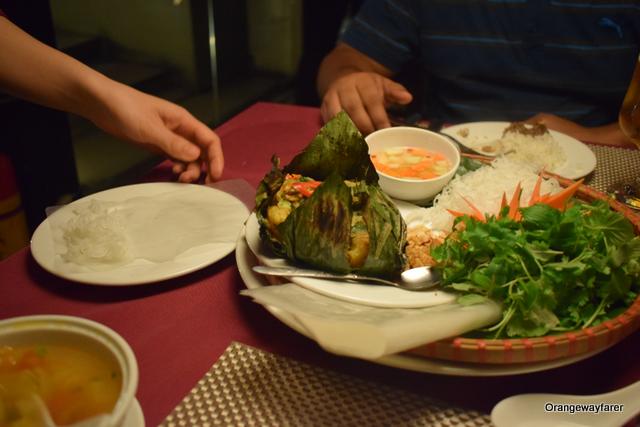 Banana leaf is unwrapped and discarded!