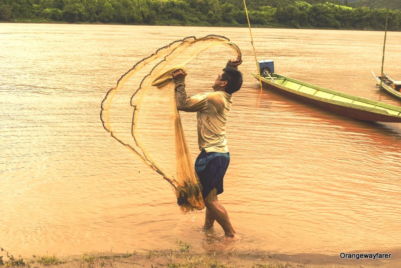 Fishing villages at mekong River in Laos