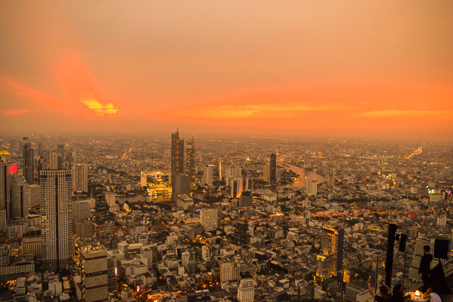 Sunset in bangkok. Viewed from Mahanakhon Skywalk