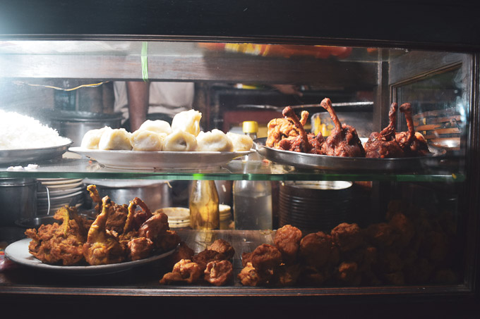 Chinese food at the street side stalls on Kolkata decker's Lane