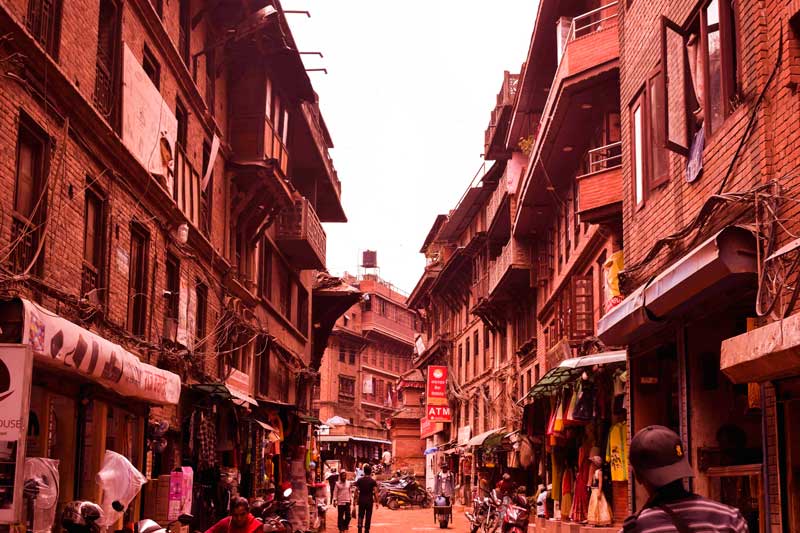 the Residential area of Bhaktapur ancient town in Nepal