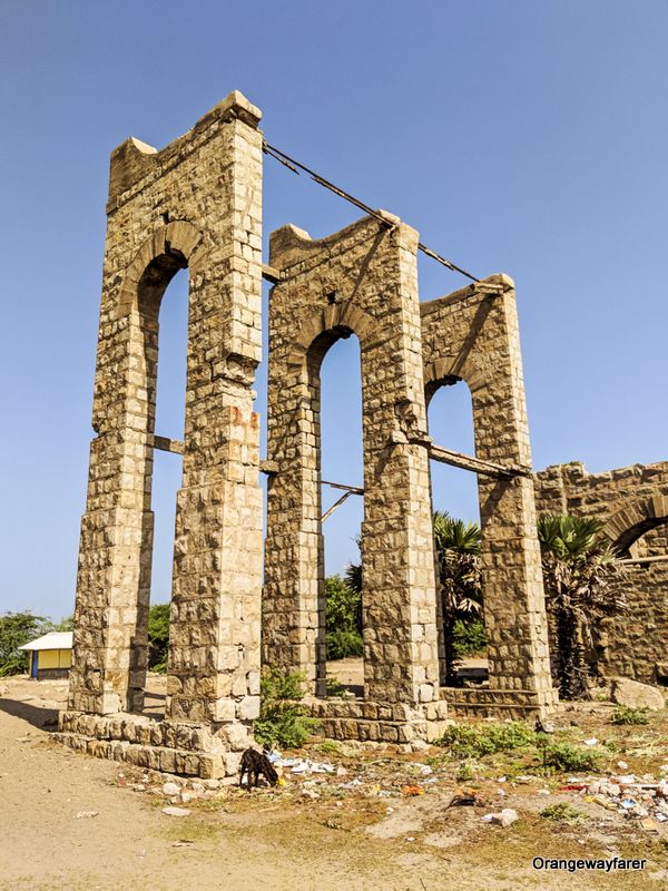 Dhanushkodi Railway station: ruins in Dhanushkodi