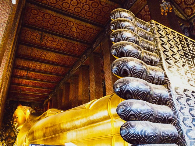 Wat Pho the reclining Buddha temple in Bangkok