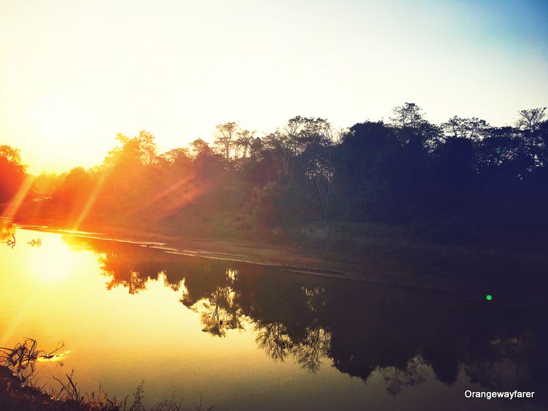 Sunset at Dhupli River kaziranga