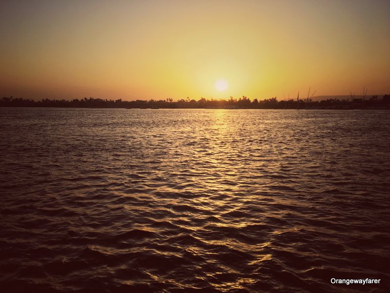 Sunset over Nile river