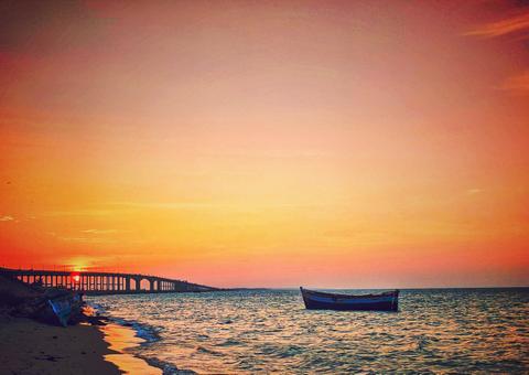 Rameswaram Pamban Bridge Sunset