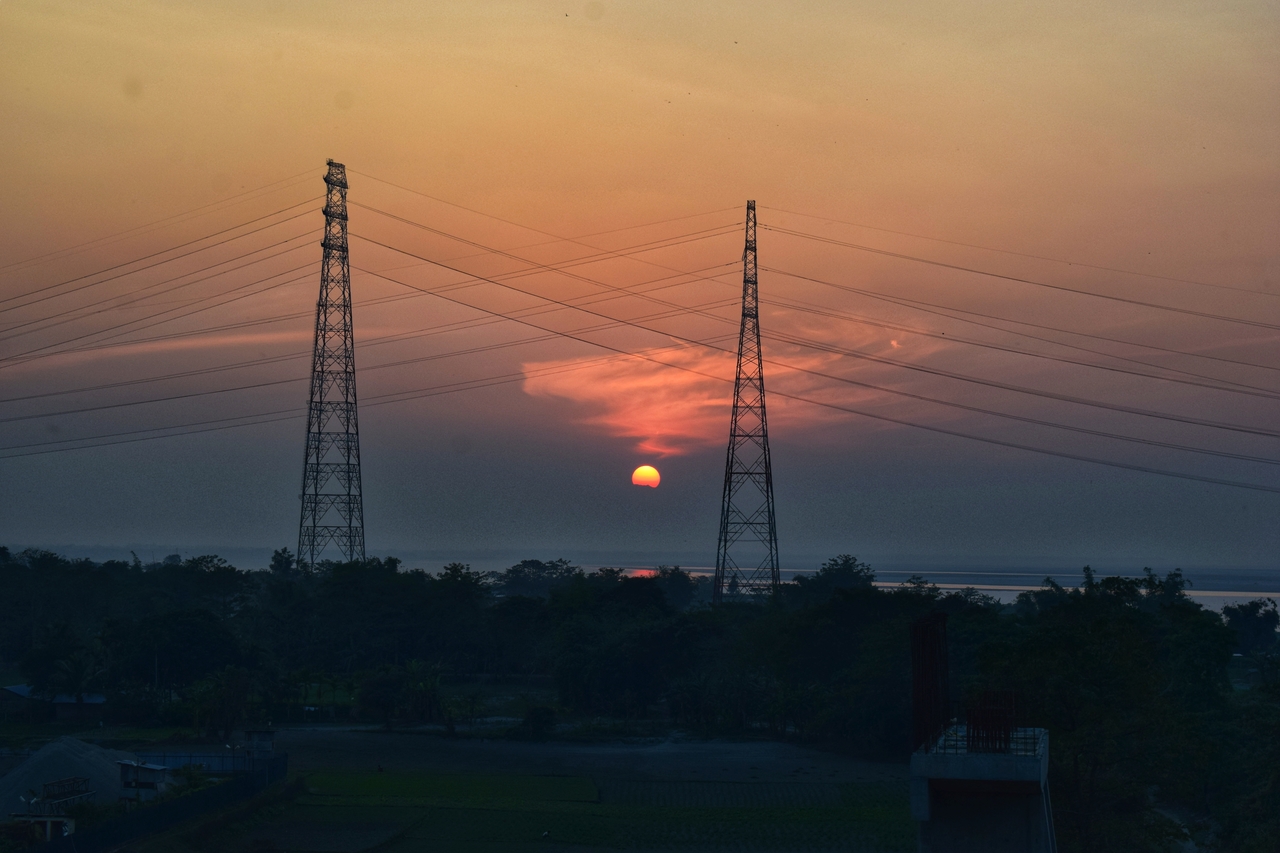 Sunset on Bramhaputra River