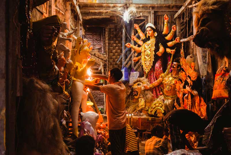 Kumartuli Durga Idol making process
