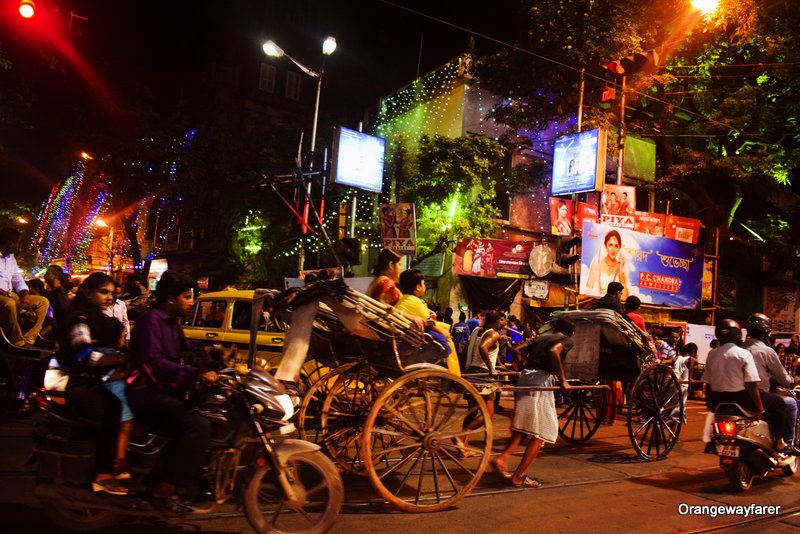 Tram Line and Hate tana Rickshaw Kolkata