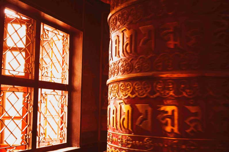 Boudha stupa and the giant prayer wheels