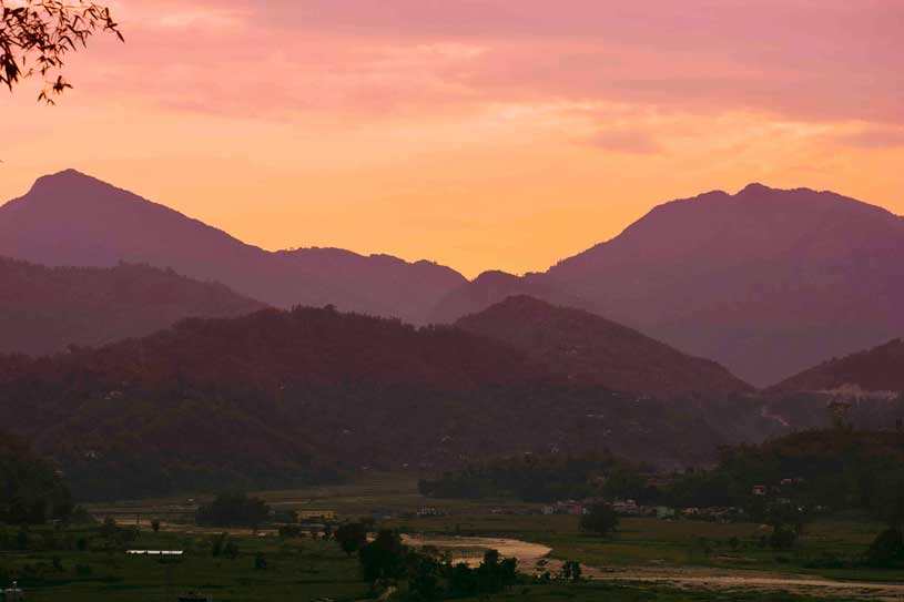 Sunset scene at pokhara