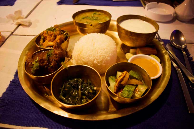 Nepalese thali with Mutton