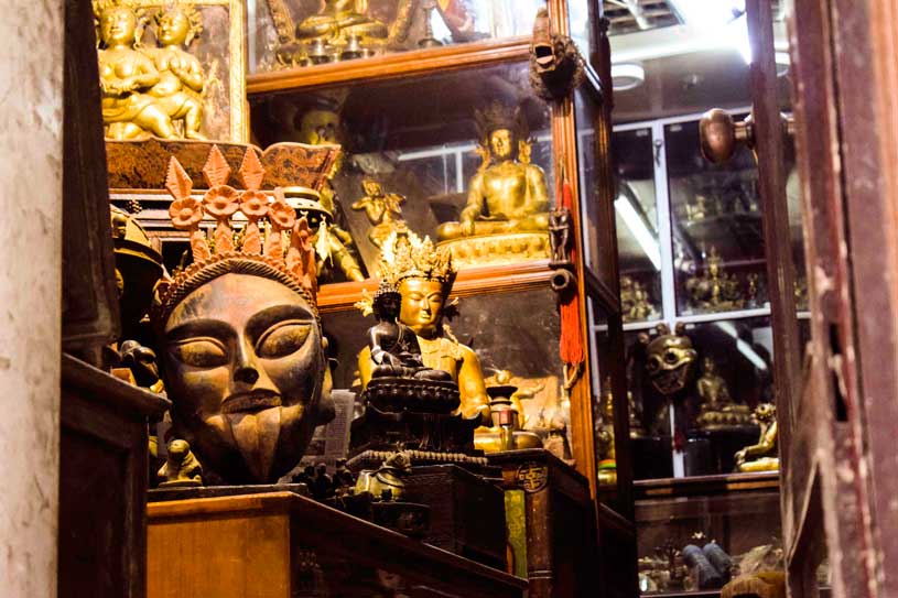 SOuvenier from nepal, the masks at Thamel market in kathmandu