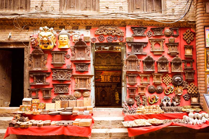 Bhaktapur peocock window of Nepal. Famous Newar Art.