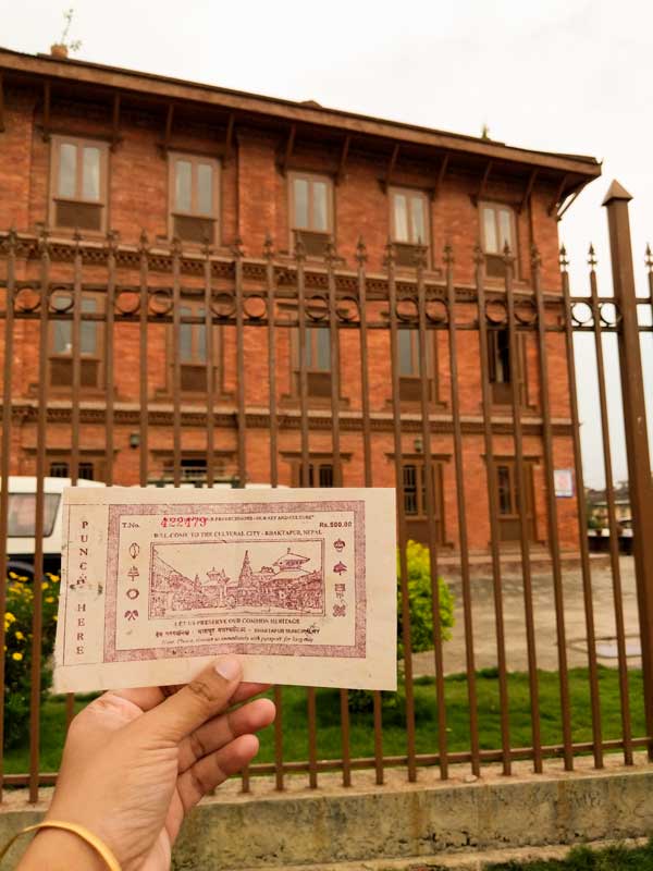 ticket price to enter Bhaktapur Durbar Square