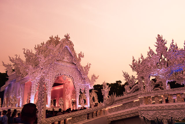 Thailand white temple decoration in Kolkata Durgapuja. Deshpriya Park Thailand Pandal