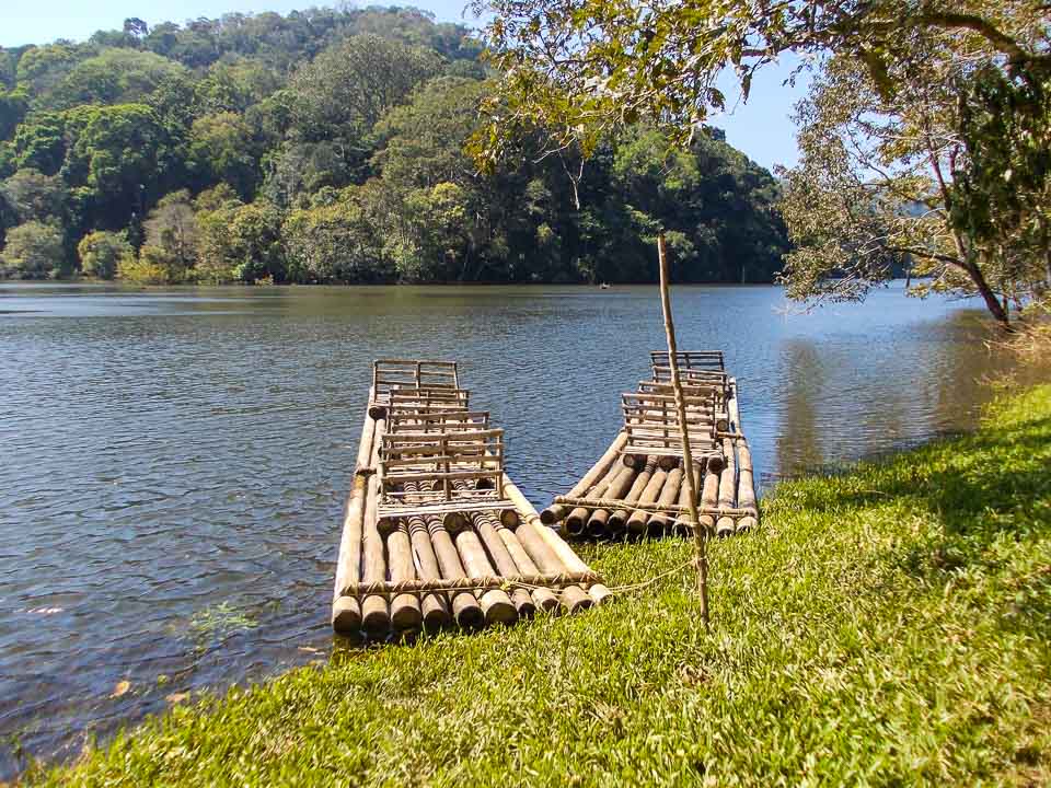 Bamboo rafting at Periyar National Reserve, Kerala: best places to travel in India