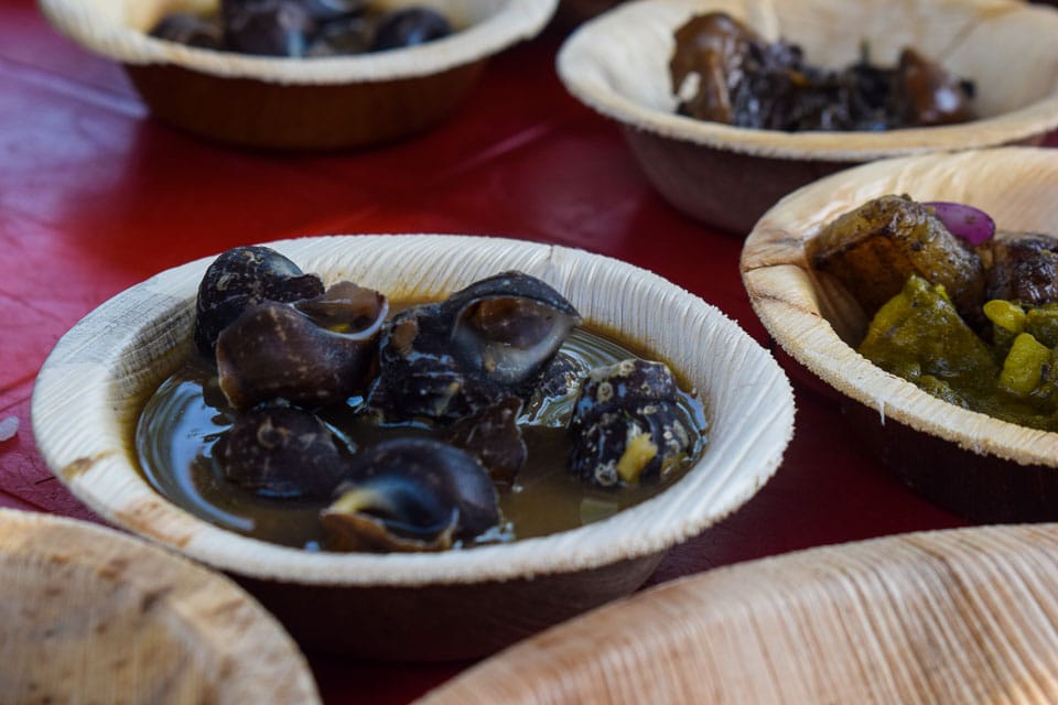 Snails served in Bodo Cuisine assam