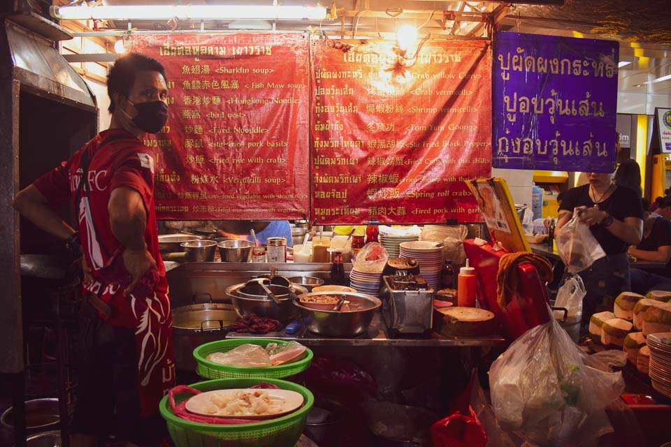 Street side food in yaowarat road or China Town Bangkok