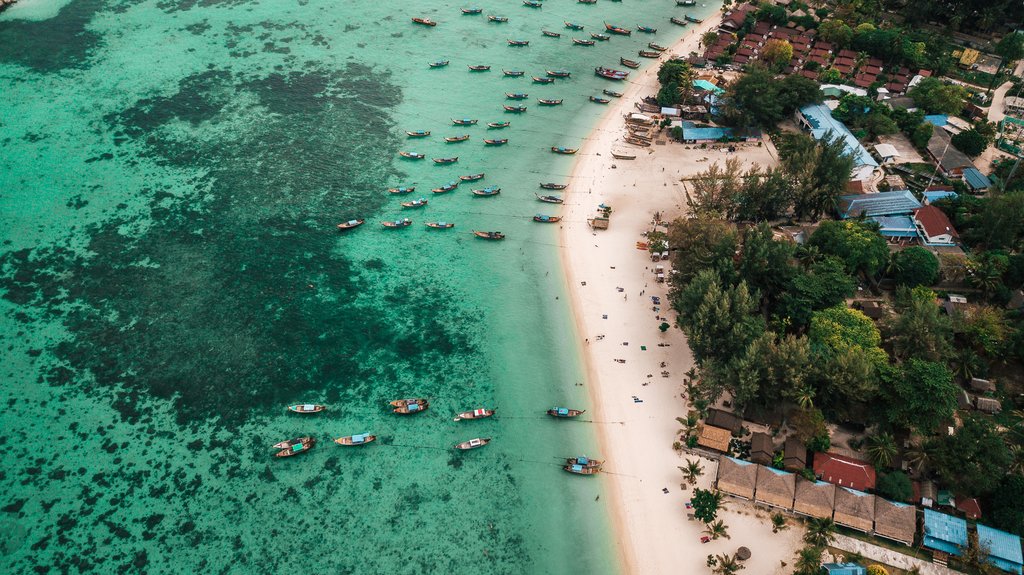 Sunrise Beach from Koh Lipe: drone shot of the most beautiful beaches in Thailand