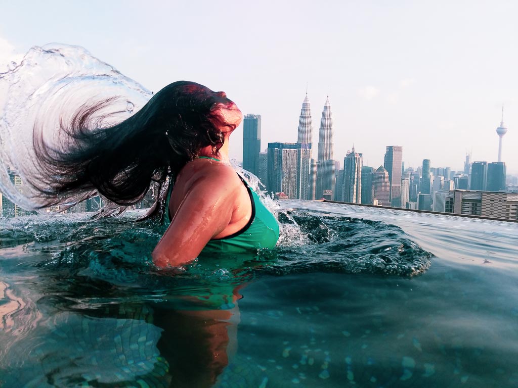 Best infinity pool in Kuala Lumpur with a view of Petronas tower