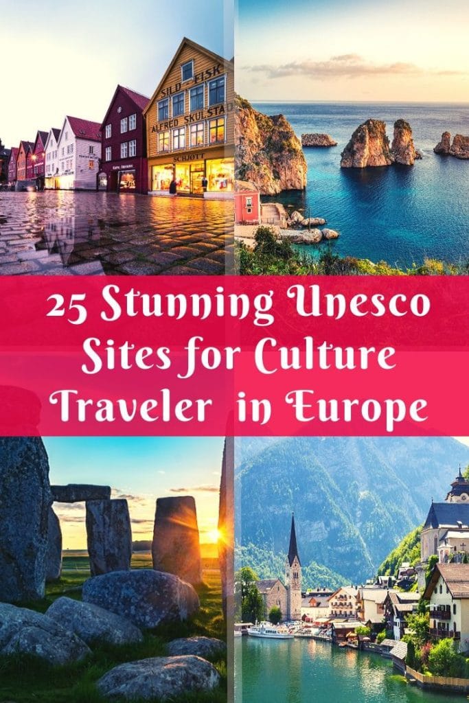 Best UNESCO world heritage sites in Europe. Best places to see culture in Europe. Europe in Summer. Travel destinations in Europe. Europe bicket list. #europe #europebucketlist #europetravel #europeculturetravel #europeunescoheritagesites #europeplacestovisit #italydestinations #europeromanticplaces #europehoneymoon