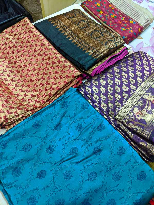Chitrangada - Buy Royal Blue Organic Linen Sari Online | Linen World