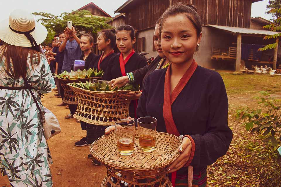 Baci ceremony at Ban Phanom, remote villages near luang Prabang for a day trip