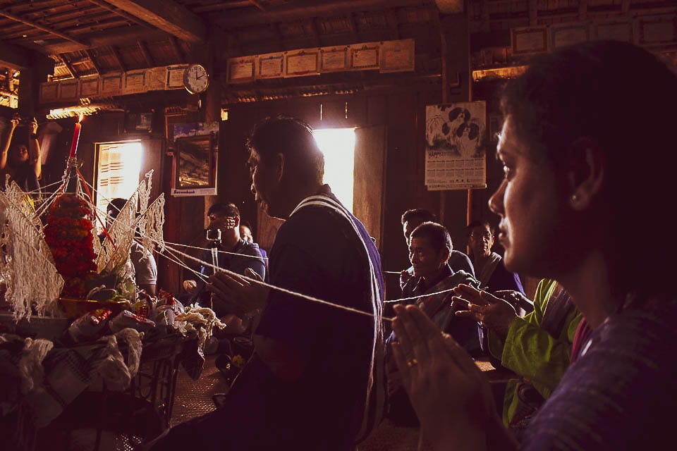 Baci ceremony at Ban Phanom, remote villages near luang Prabang for a day trip