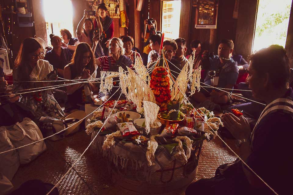 Baci ceremony at Ban Phanom, remote villages near luang Prabang for a day trip