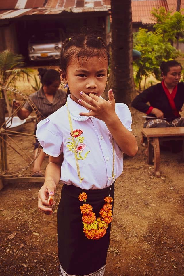 Baci ceremony at Ban Phanom, remote villages near luang Prabang for a day trip