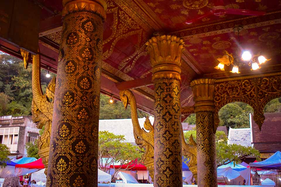 Wall panels of luang prabang Laos