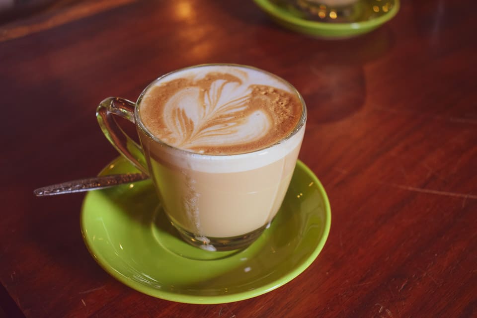 Coffee served at Saffron cafe, laos: Laotian Coffee