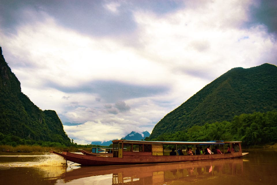 Nam Ou river and Nong Khiaw village, day tours from Luang prabang. Photography at Muang Ngoi Neua area.