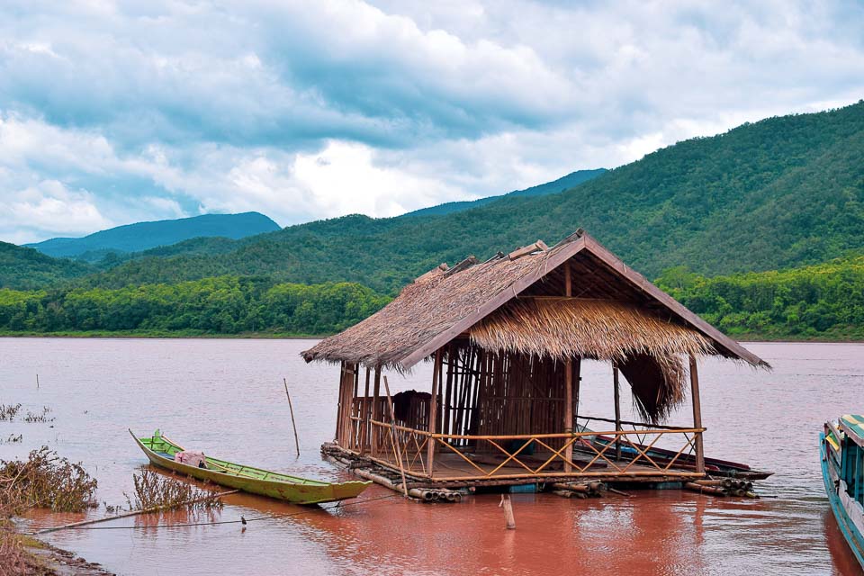 Mekong River at Luang Prabang Laos: Boat ride on mekong