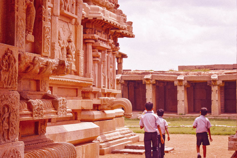 Wall panels in Hampi with epics written: Iconic monuments of India