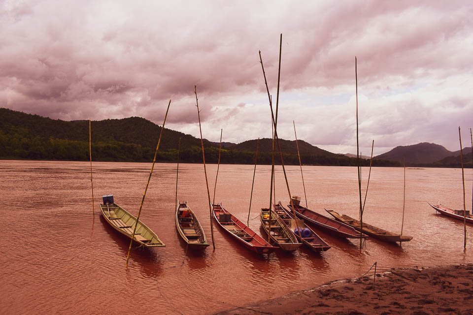 Mekong river boat ride in Luang Prabang Laos