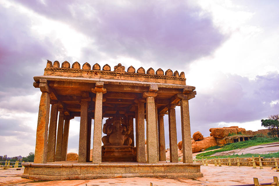 Ruins of queens bath in Hampi