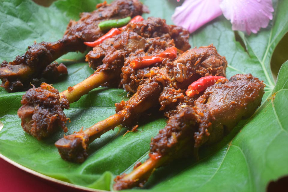 Deshi Murgir Jhol: Kosha Chicken bengali style, Chicken leg recipe