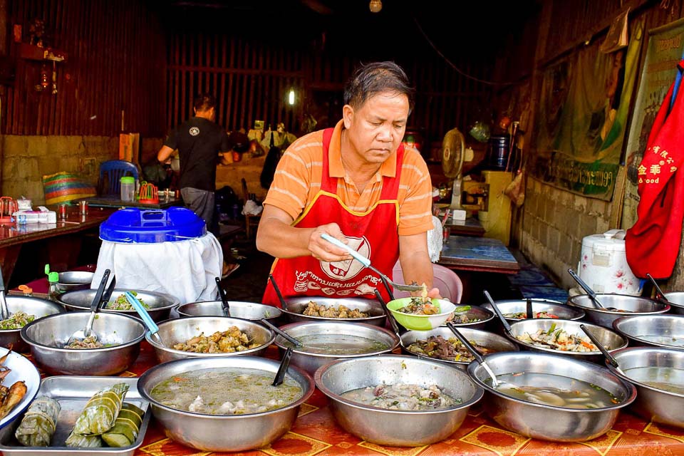 luang prabang night market: foodwalk in Luang Prabang, laos