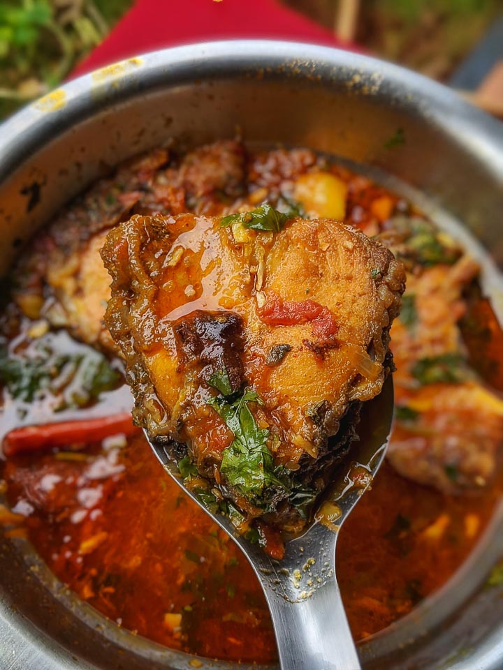 Gorom Masala diye Katla macher jhol: bengali style fish curry