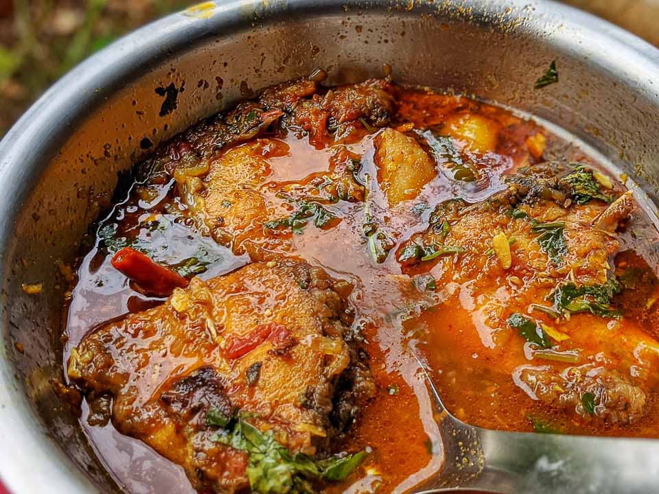 Katla Macher Jhol. Bengali Fish Curry. 