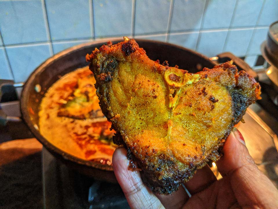 Gorom Masala diye Katla macher jhol: bengali style fish curry