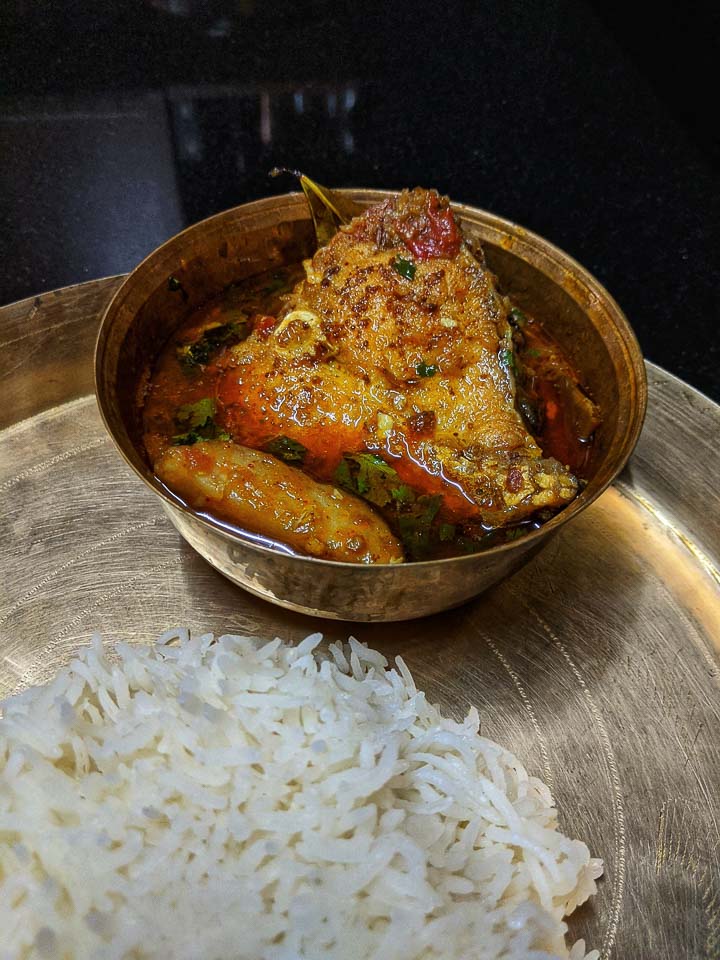 Gorom Masala diye Katla macher jhol: bengali style fish curry